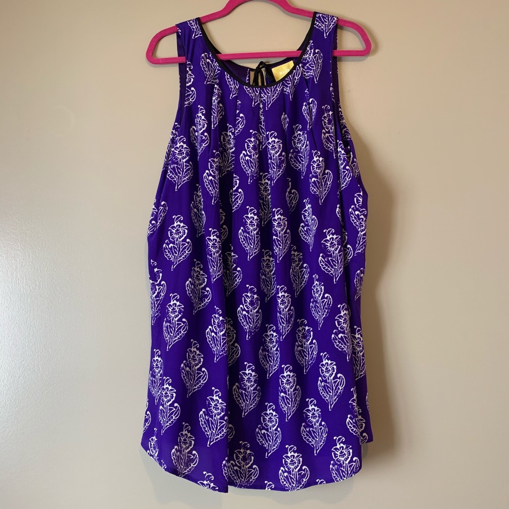 Anthropologie Maeve Silk Block Print Dress